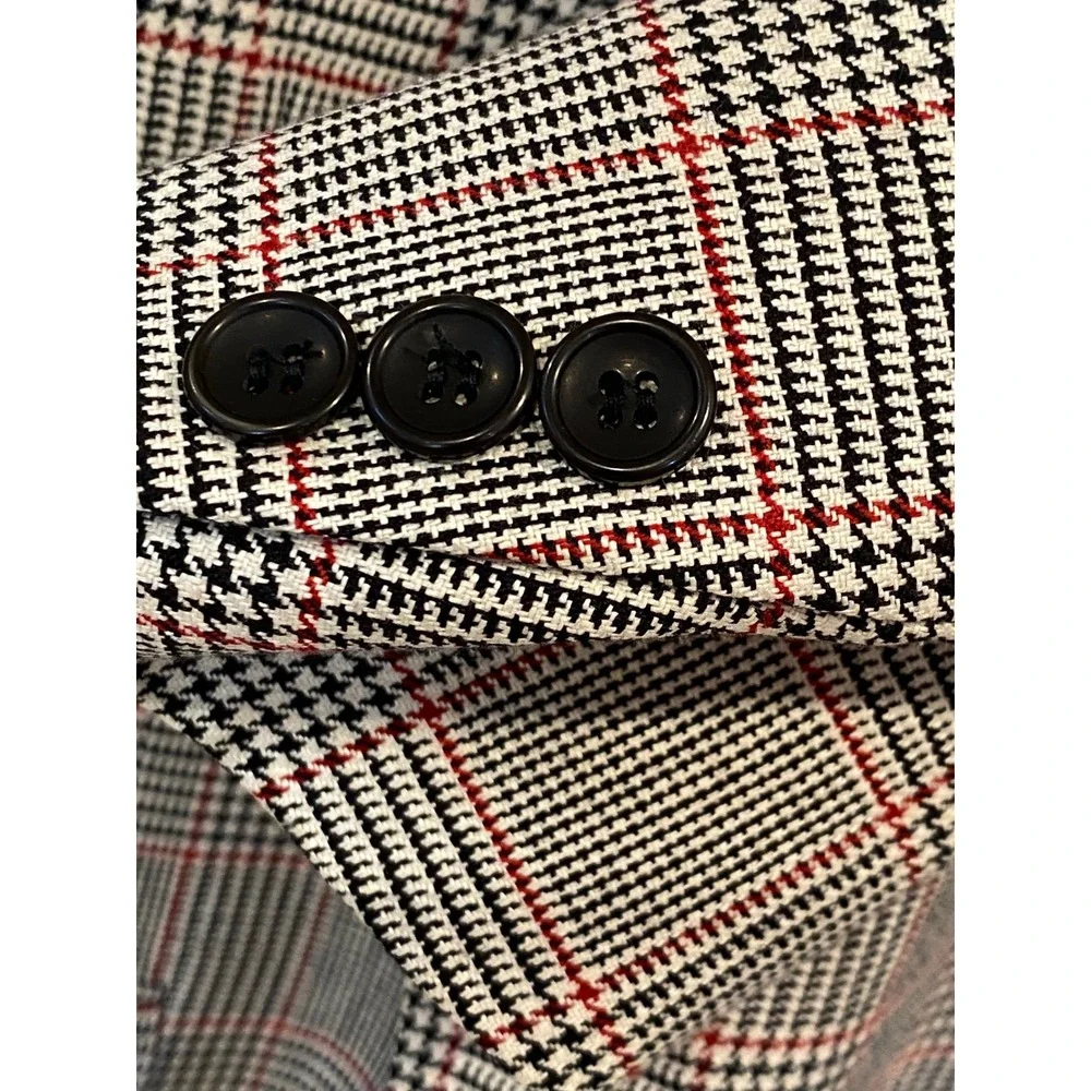 Vintage Brandini Mens 42T Glen Plaid Blazer Grey Red‎ Check Sport Coat Canada